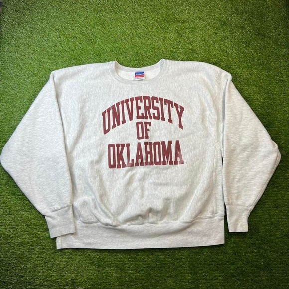 Vintage inspired University Of Oklahoma 2XL champion reverse weave crewneck - Picture 2 of 6